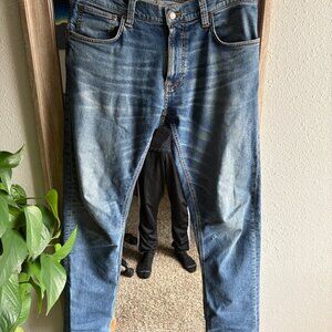Nudie Jeans Thin Finn - 33 W 32 L - Mid Blue - Mens Denim Jeans